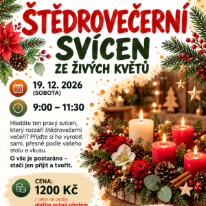 Štědrovečerní svícen ze živých květů